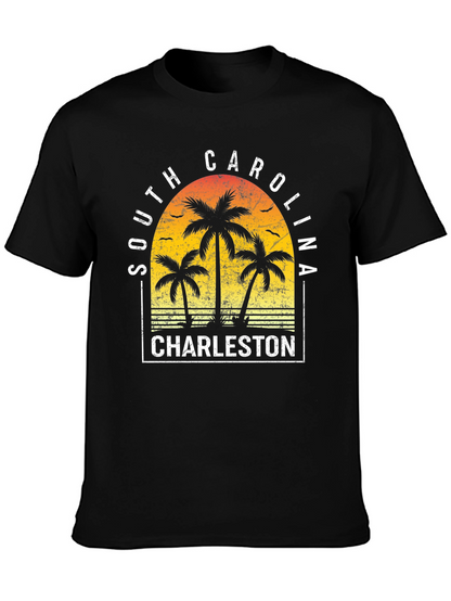 Camiseta Charleston Carolina del Sur diseño tropical