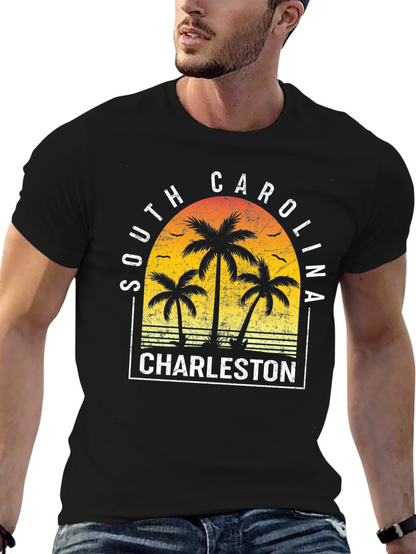 Camiseta Charleston Carolina del Sur diseño tropical