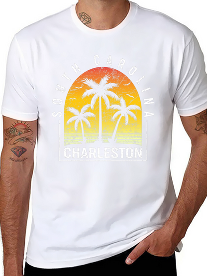 Camiseta Charleston Carolina del Sur diseño tropical