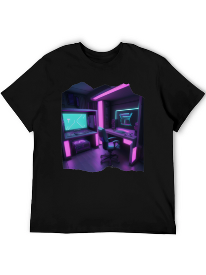 Camiseta Gamer Retro - Sala de Juegos Neón