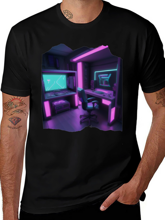 Camiseta Gamer Retro - Sala de Juegos Neón