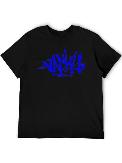 Camiseta Negra con Diseño Gráfico Azul