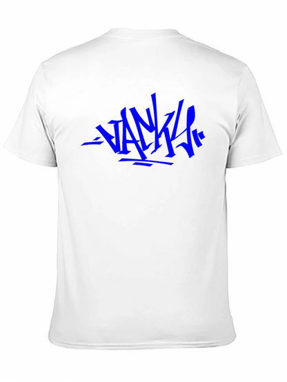 Camiseta Negra con Diseño Gráfico Azul