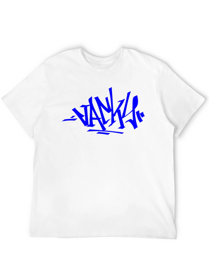 Camiseta Negra con Diseño Gráfico Azul