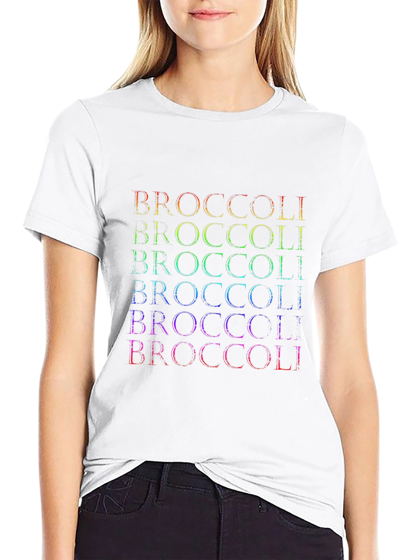Camiseta Hombre Broccoli Arcoíris - Diseño Divertido
