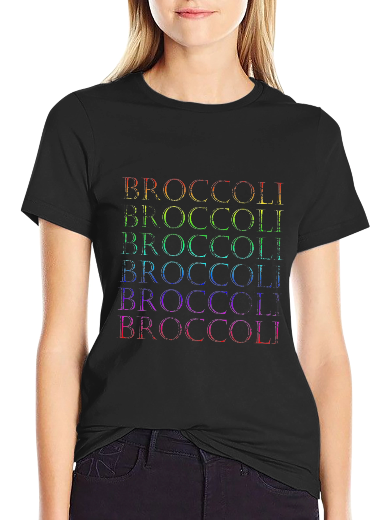 Camiseta Hombre Broccoli Arcoíris - Diseño Divertido