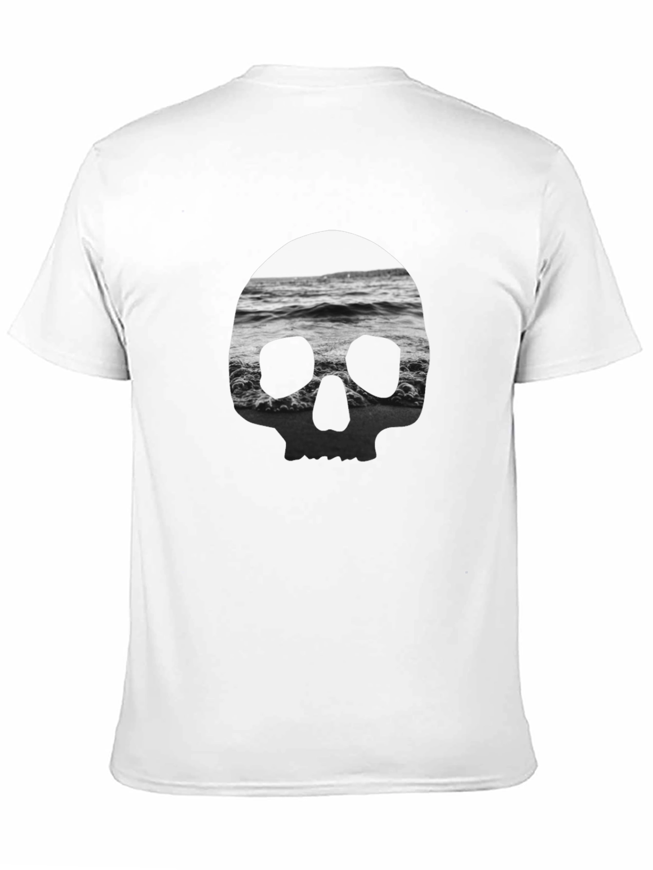 Camiseta Negra Calavera Marina Hombre