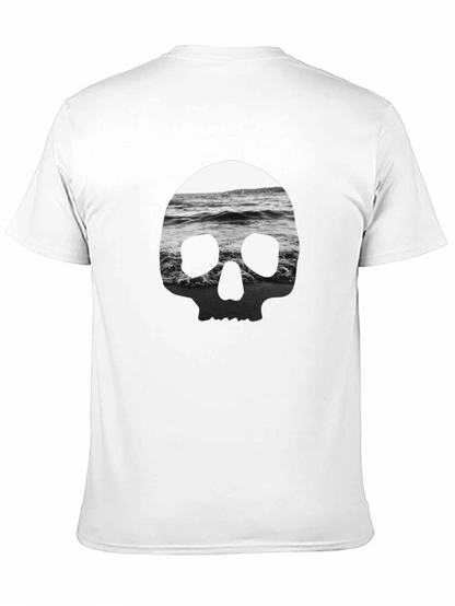 Camiseta Negra Calavera Marina Hombre
