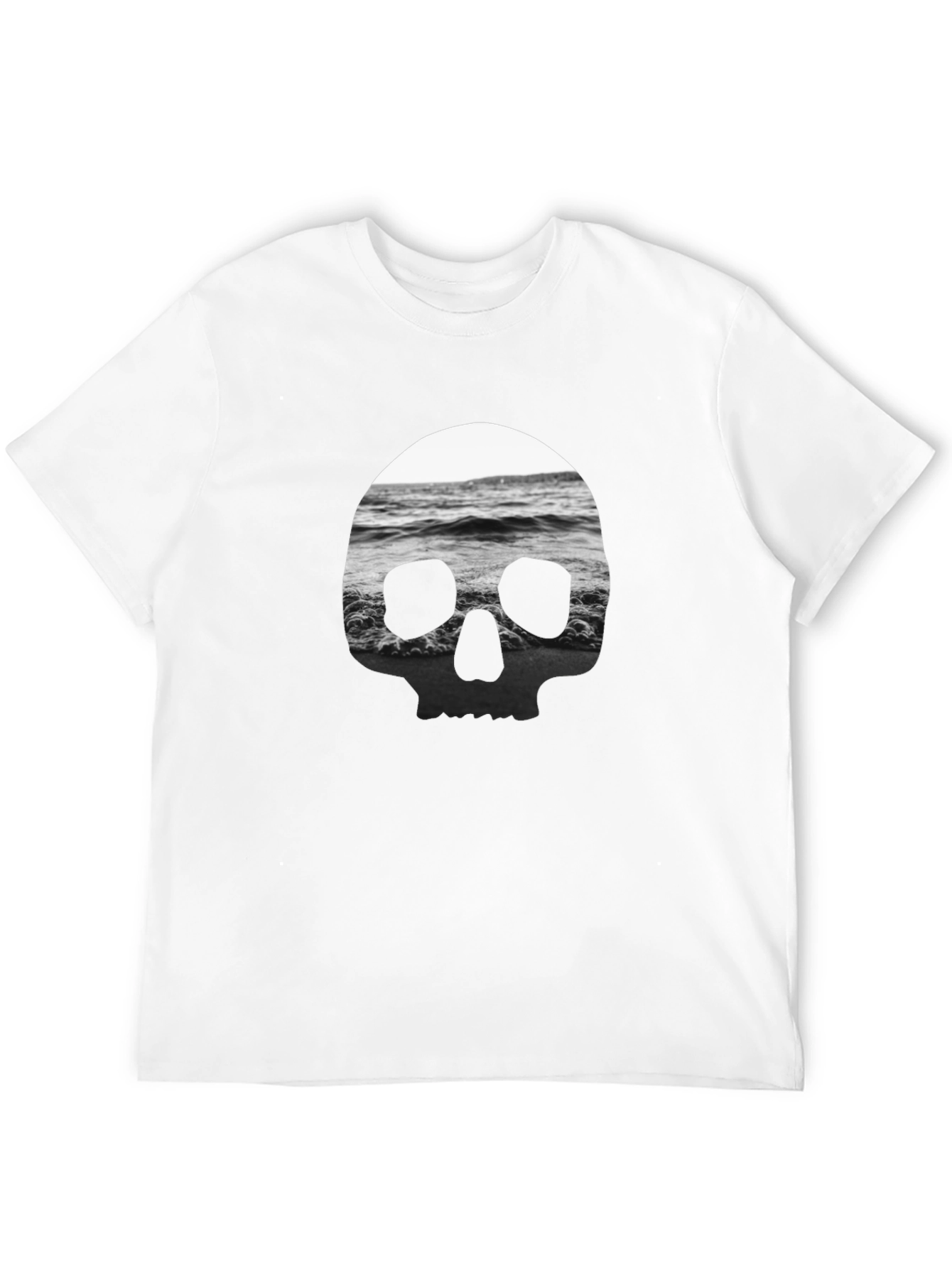 Camiseta Negra Calavera Marina Hombre