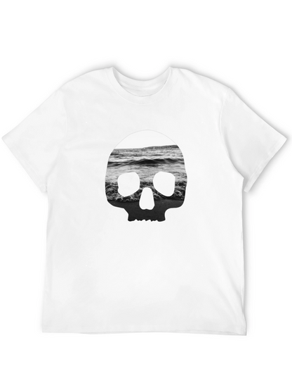 Camiseta Negra Calavera Marina Hombre