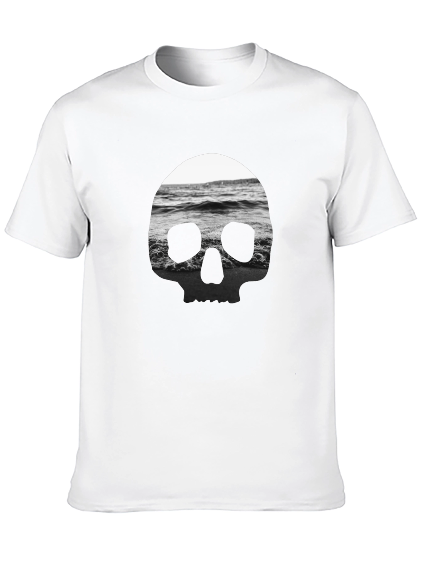 Camiseta Negra Calavera Marina Hombre