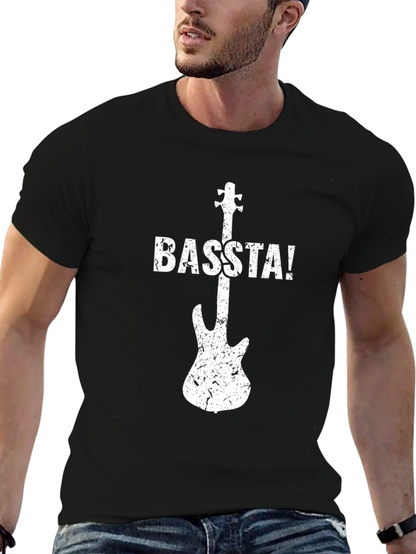 Camiseta Negra con Diseño de Guitarra BASTA!