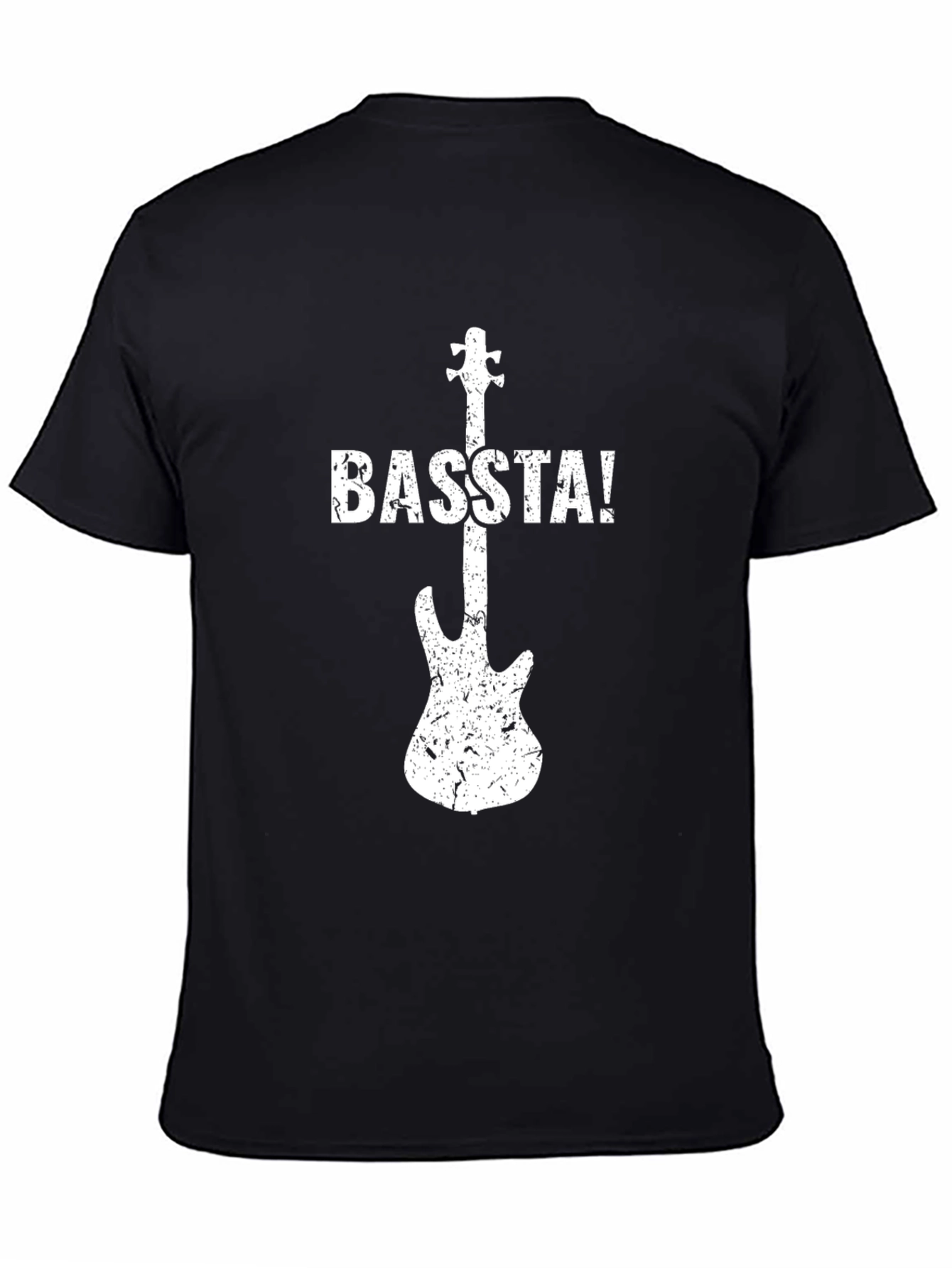 Camiseta Negra con Diseño de Guitarra BASTA!