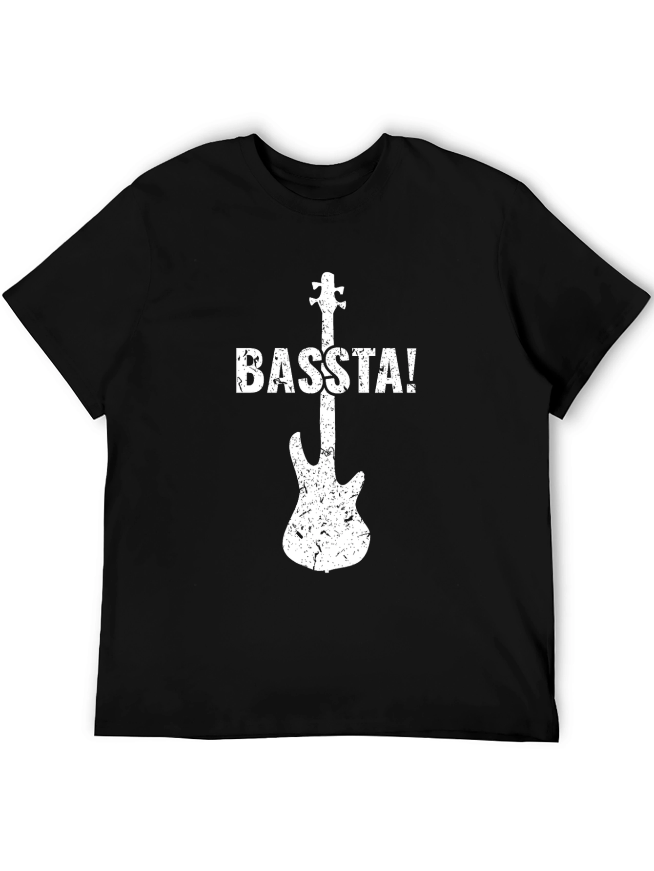 Camiseta Negra con Diseño de Guitarra BASTA!