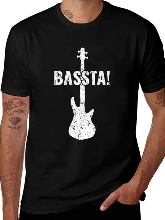 Camiseta Negra con Diseño de Guitarra BASTA!