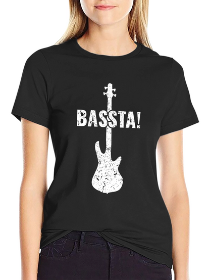 Camiseta Negra con Diseño de Guitarra BASTA!