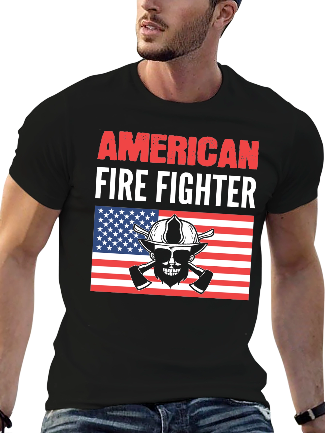 Camiseta Bombero Americano - Diseño Patriótico