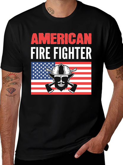 Camiseta Bombero Americano - Diseño Patriótico