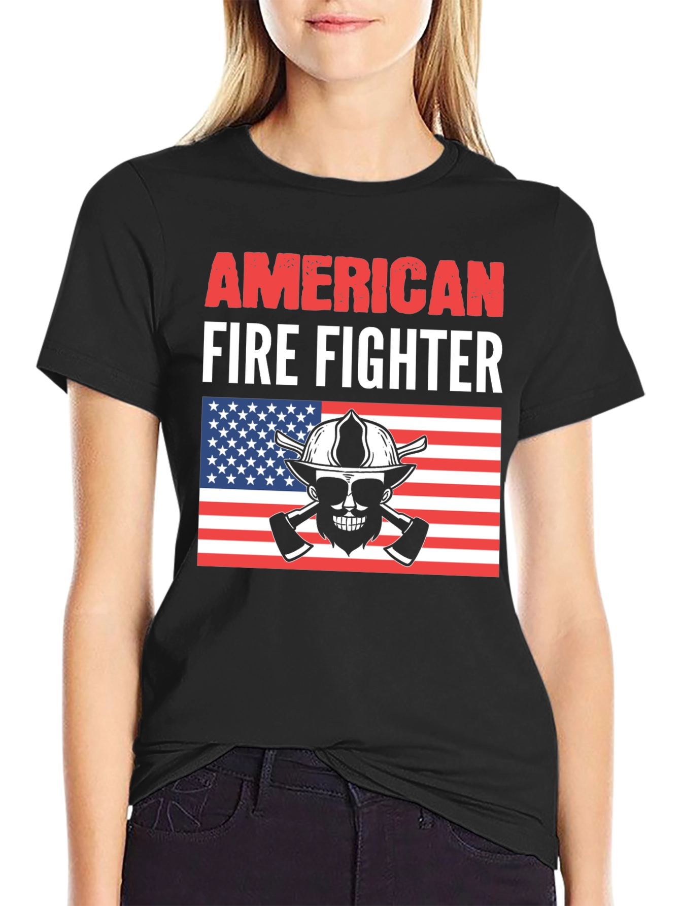 Camiseta Bombero Americano - Diseño Patriótico