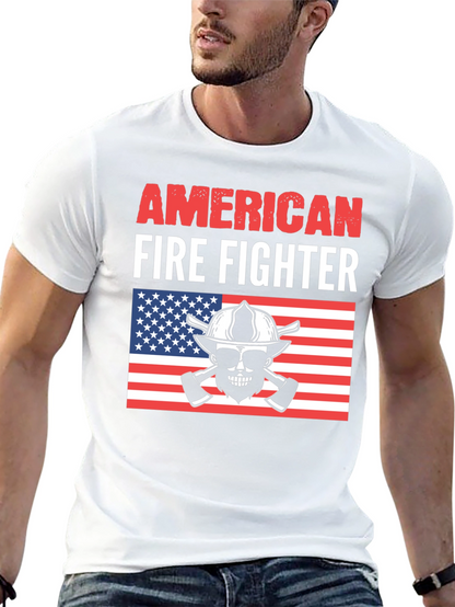 Camiseta Bombero Americano - Diseño Patriótico