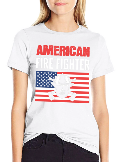 Camiseta Bombero Americano - Diseño Patriótico
