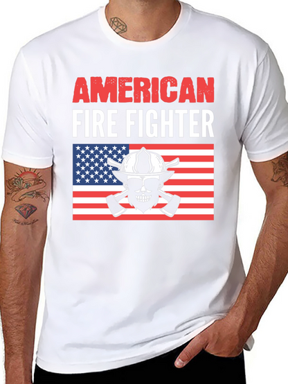 Camiseta Bombero Americano - Diseño Patriótico
