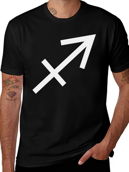 Camiseta Negra Signo Sagitario Casual Hombre