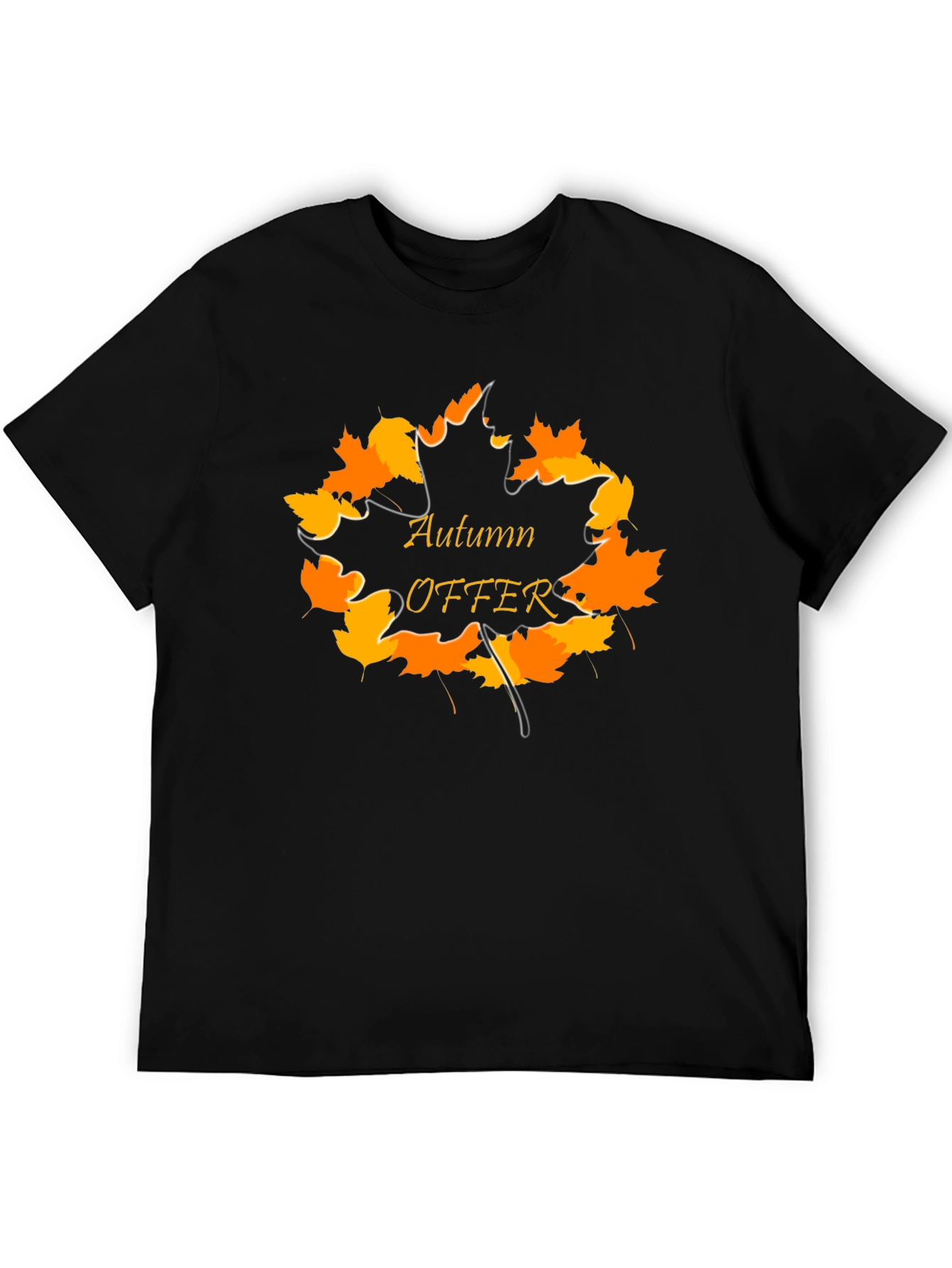 Camiseta Negra Otoño Oferta para Hombre