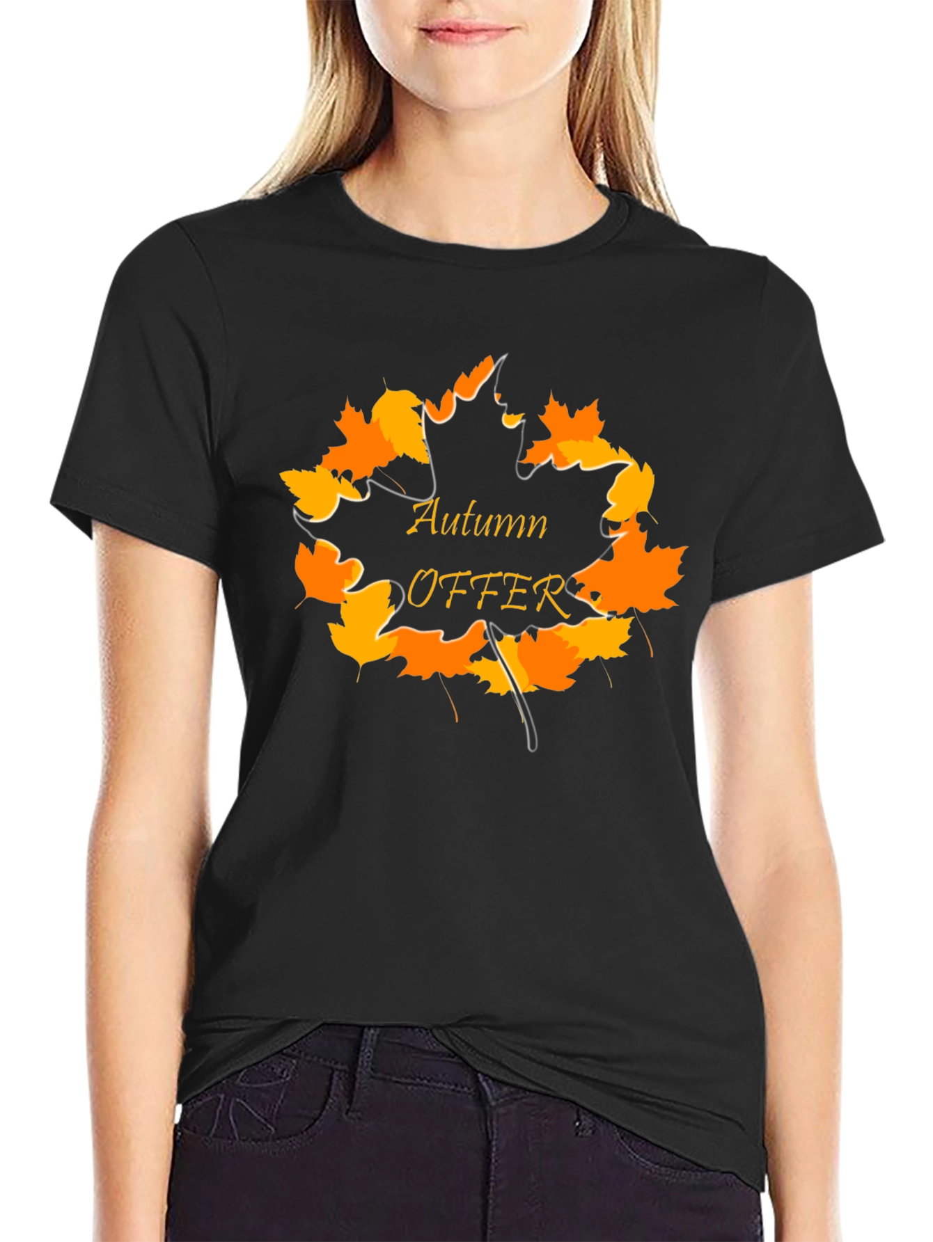 Camiseta Negra Otoño Oferta para Hombre