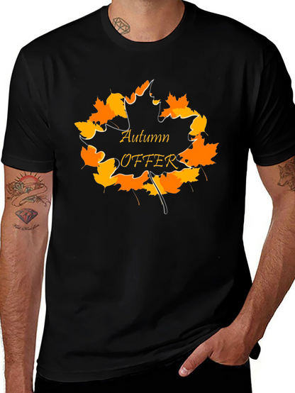 Camiseta Negra Otoño Oferta para Hombre