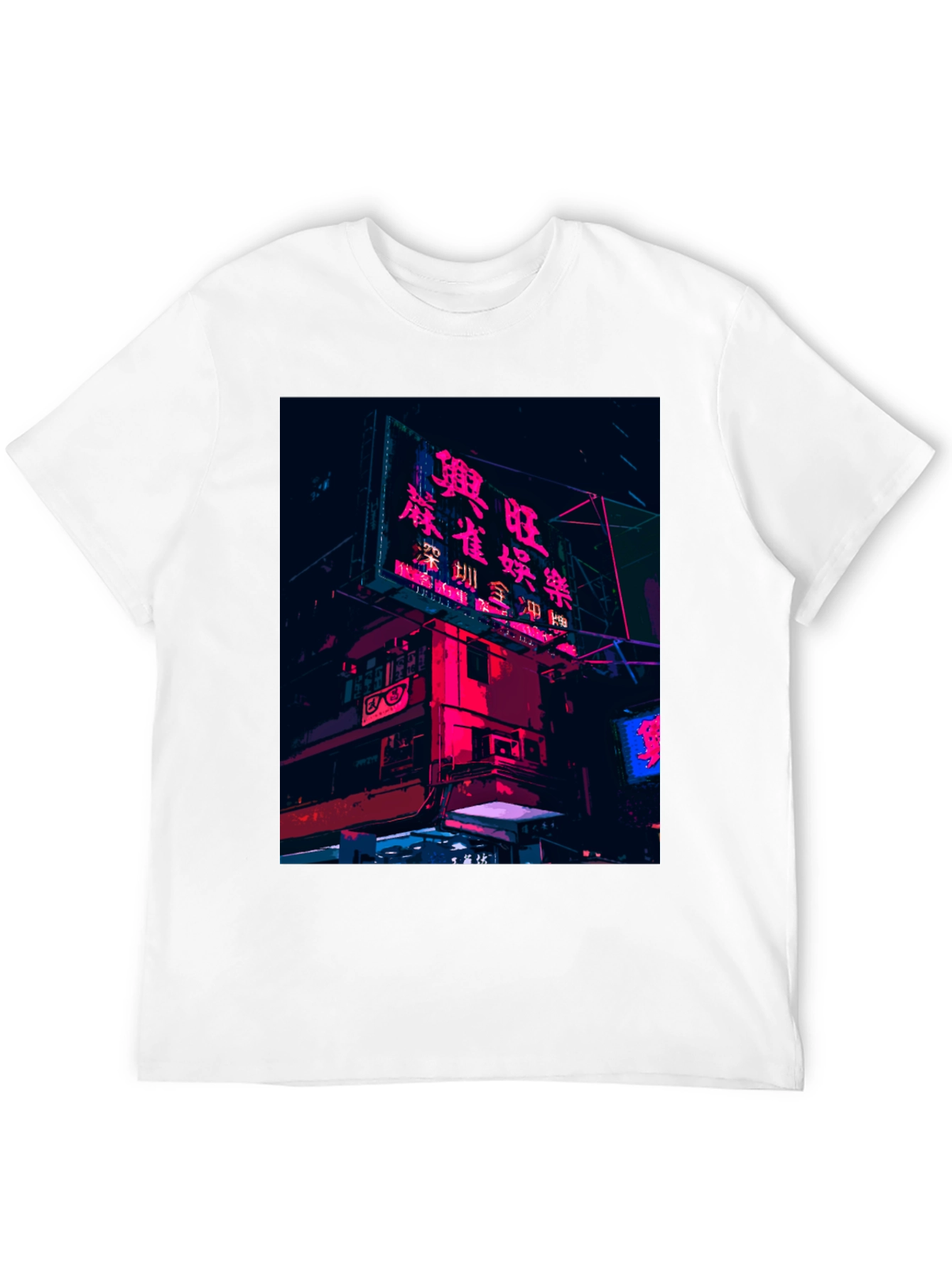 Camiseta Negra Urbana con Diseño Neón