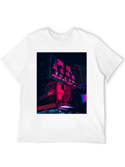 Camiseta Negra Urbana con Diseño Neón