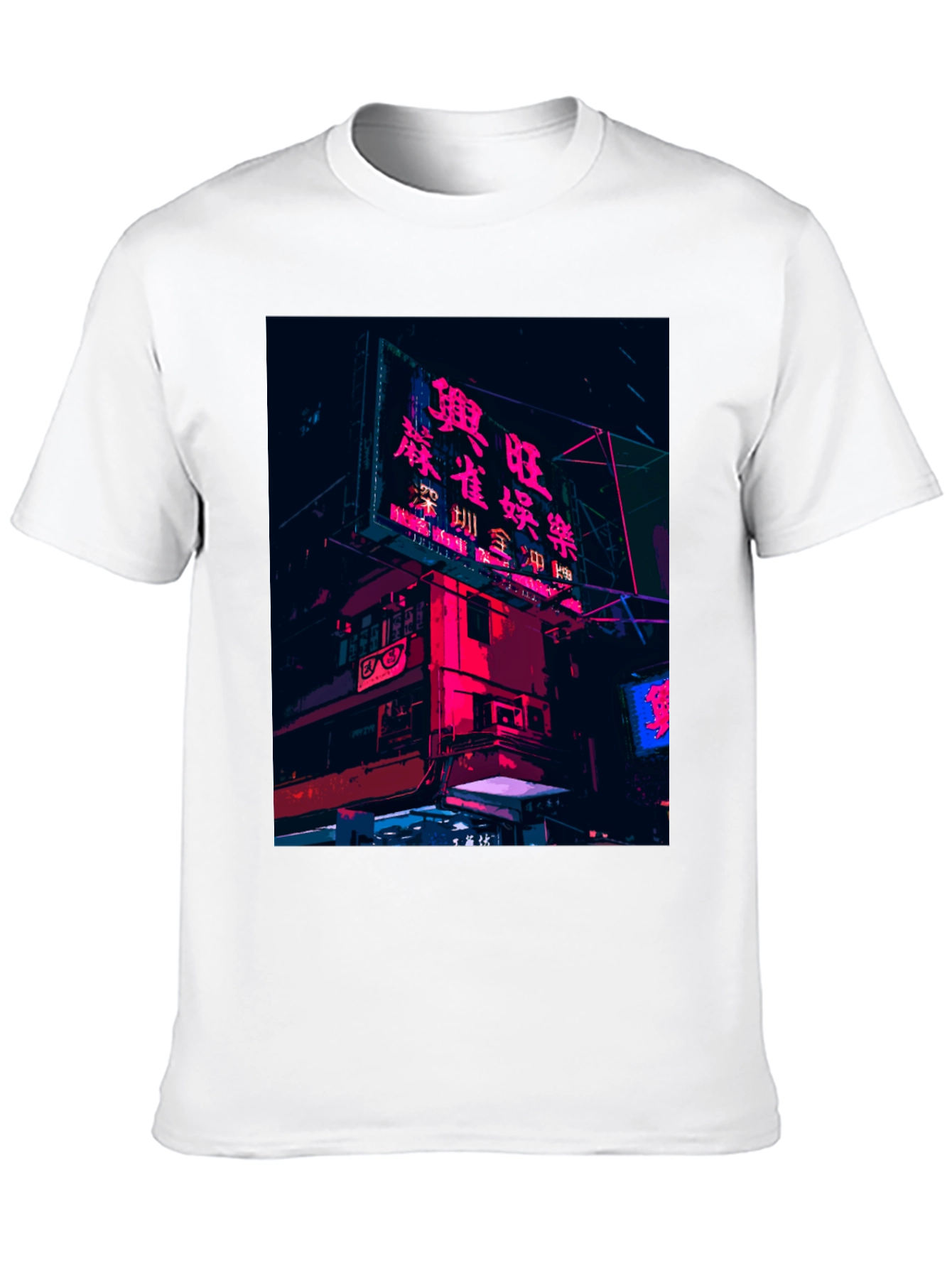 Camiseta Negra Urbana con Diseño Neón