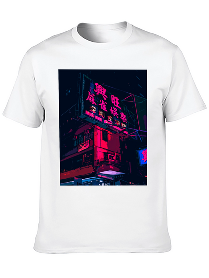 Camiseta Negra Urbana con Diseño Neón