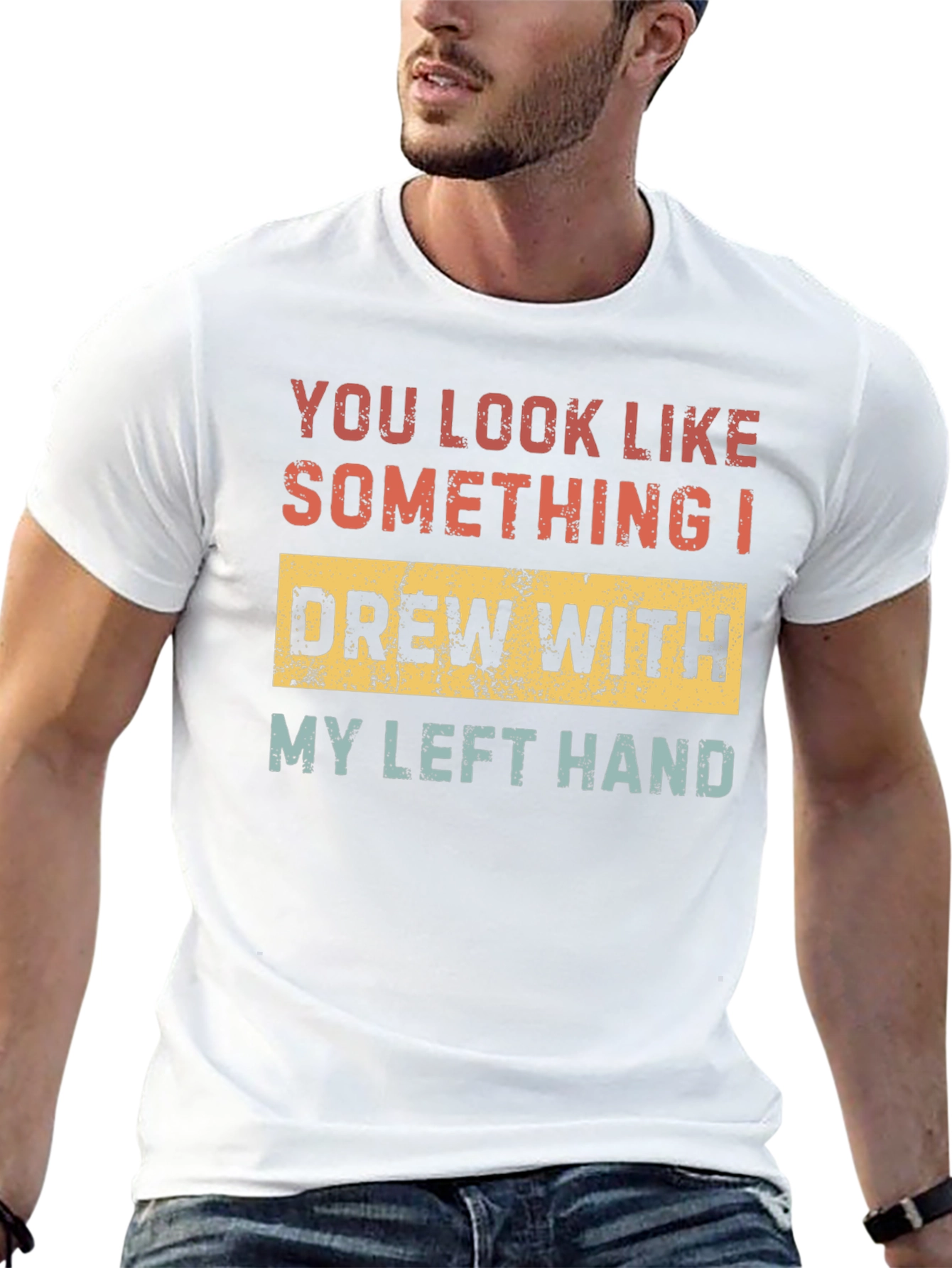 Camiseta con Frase Divertida: Dibujado con la Izquierda