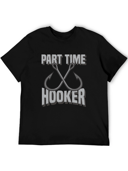 Camiseta Negra Part Time Hooker para Pesca
