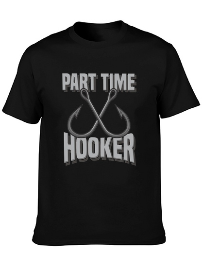 Camiseta Negra Part Time Hooker para Pesca