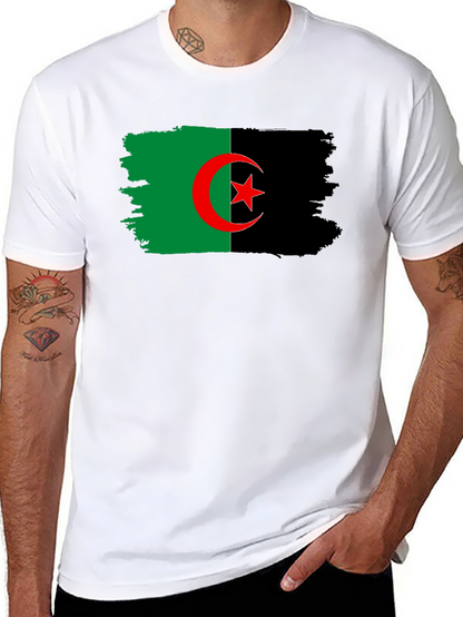 Camiseta Negra con Bandera de Argelia