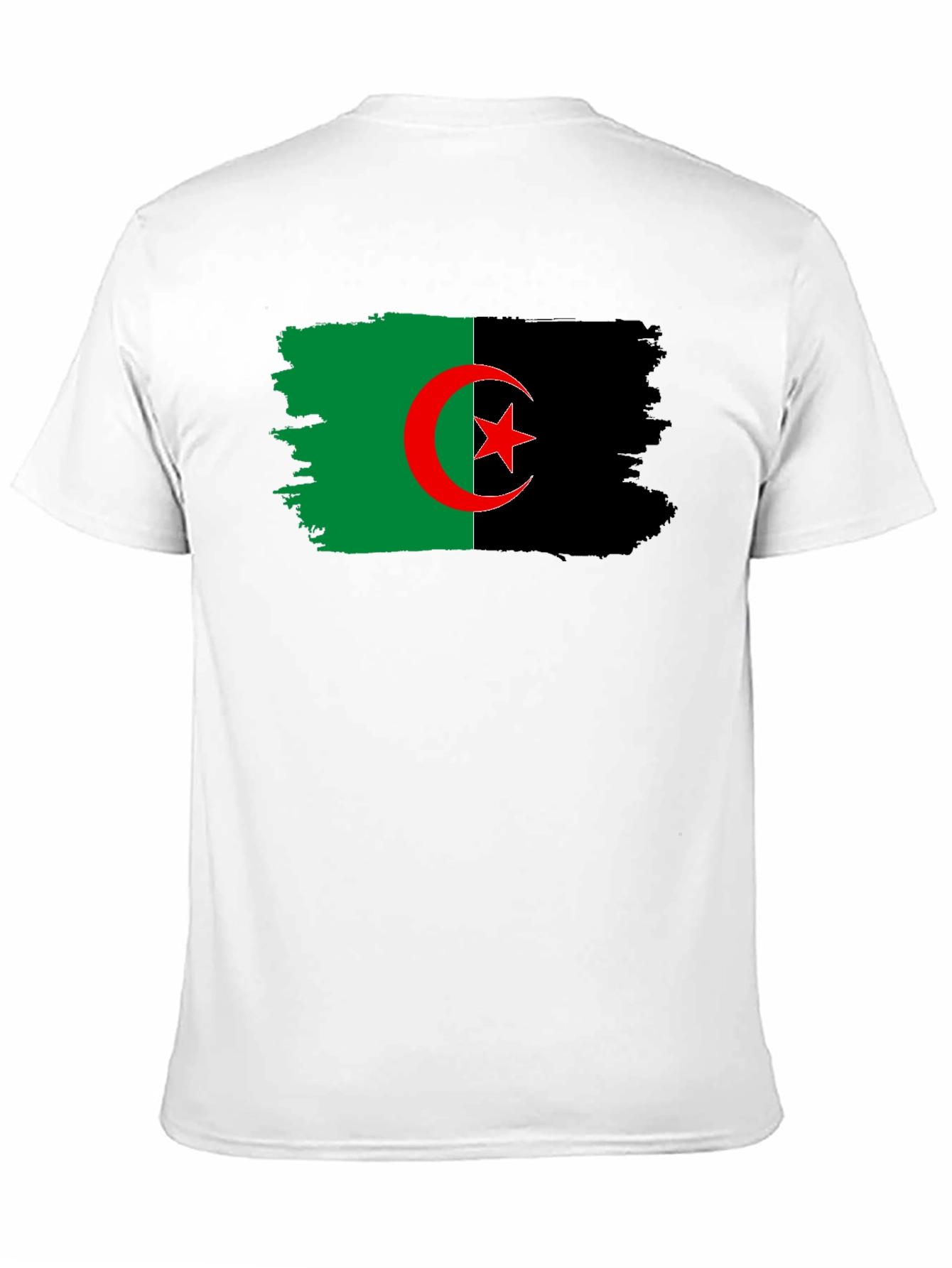 Camiseta Negra con Bandera de Argelia