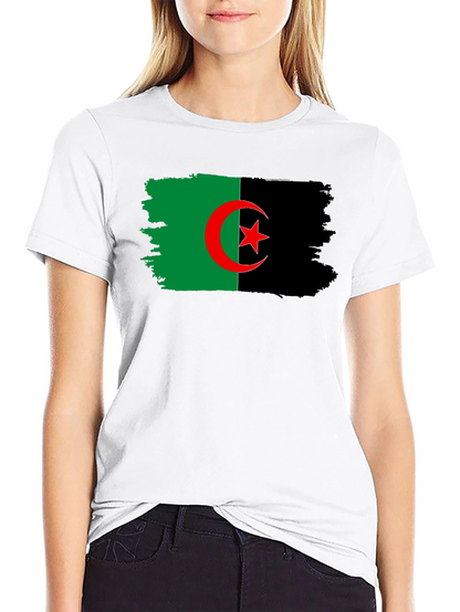 Camiseta Negra con Bandera de Argelia