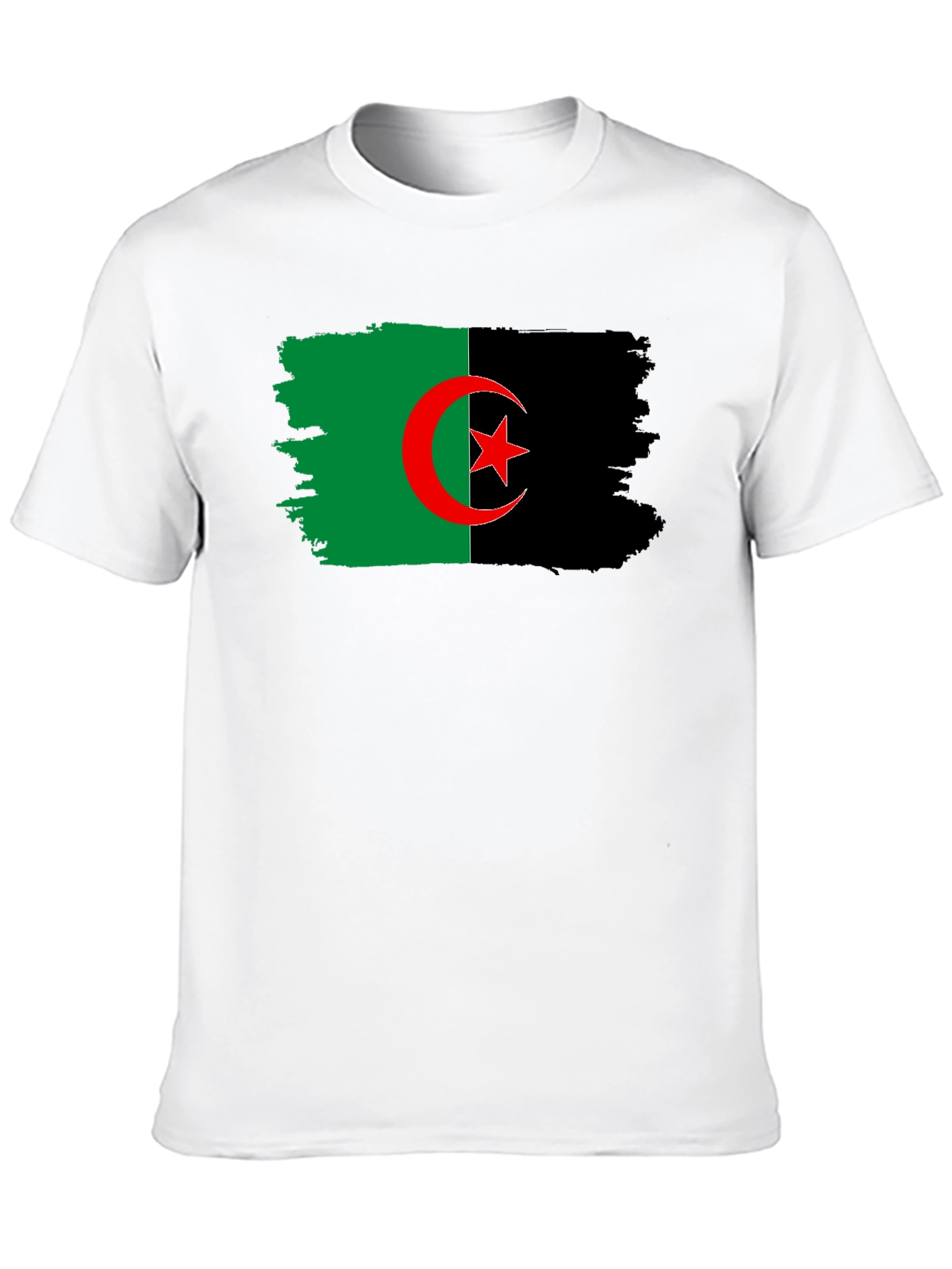 Camiseta Negra con Bandera de Argelia