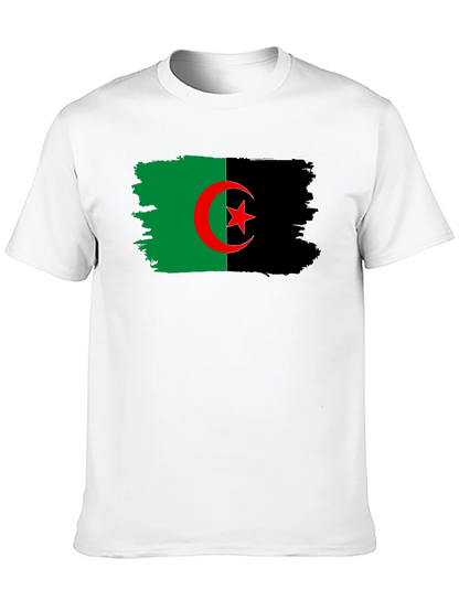 Camiseta Negra con Bandera de Argelia