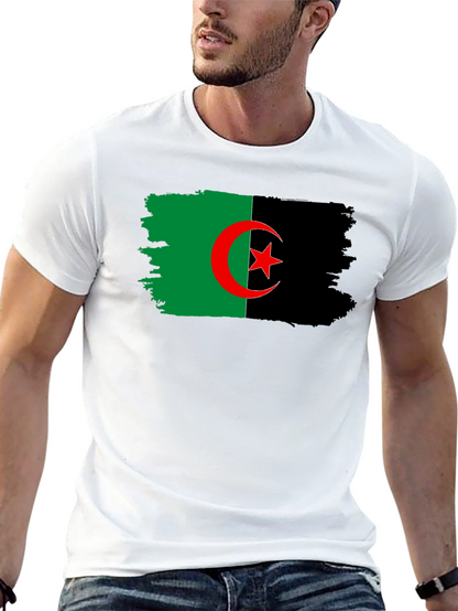 Camiseta Negra con Bandera de Argelia