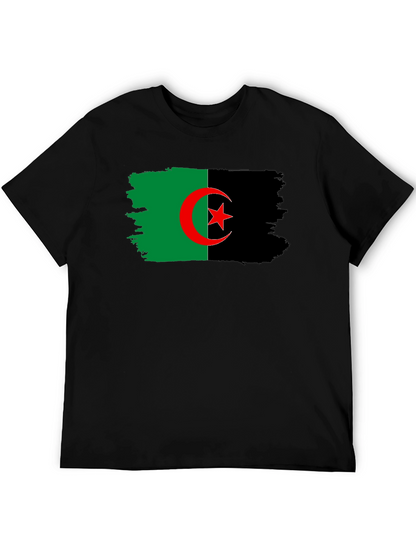 Camiseta Negra con Bandera de Argelia