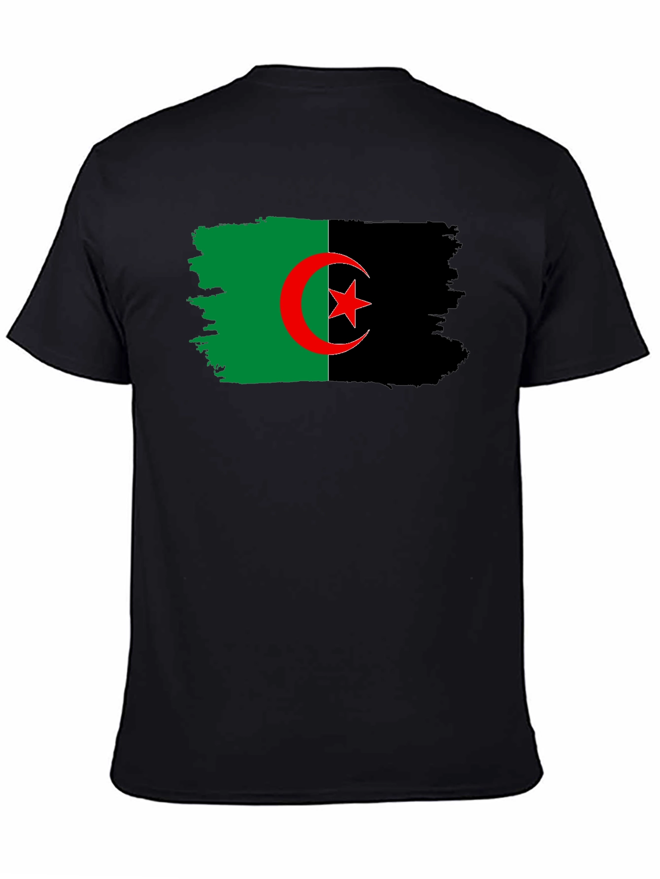 Camiseta Negra con Bandera de Argelia