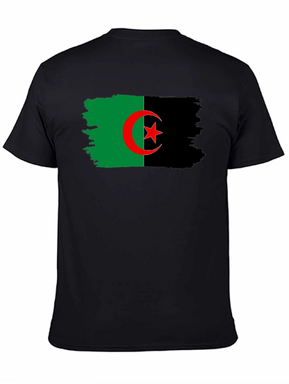 Camiseta Negra con Bandera de Argelia