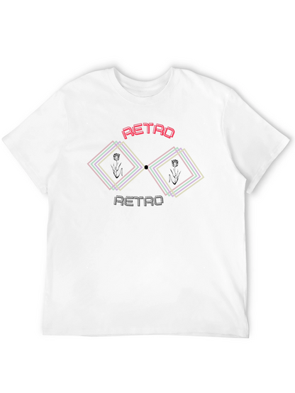 Camiseta Negra Retro con Diseño Geométrico