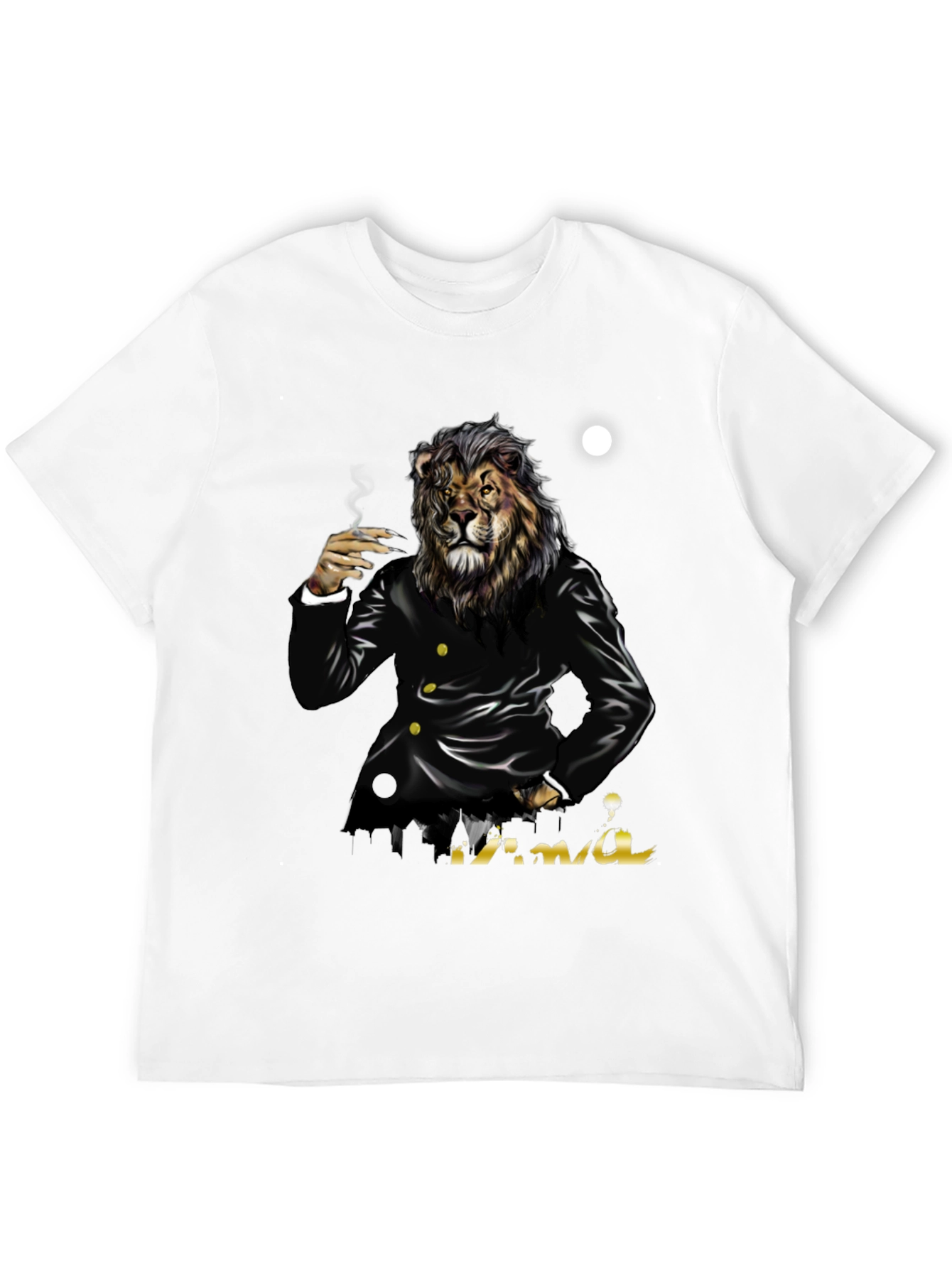 Camiseta Negra con Diseño de León Mafioso