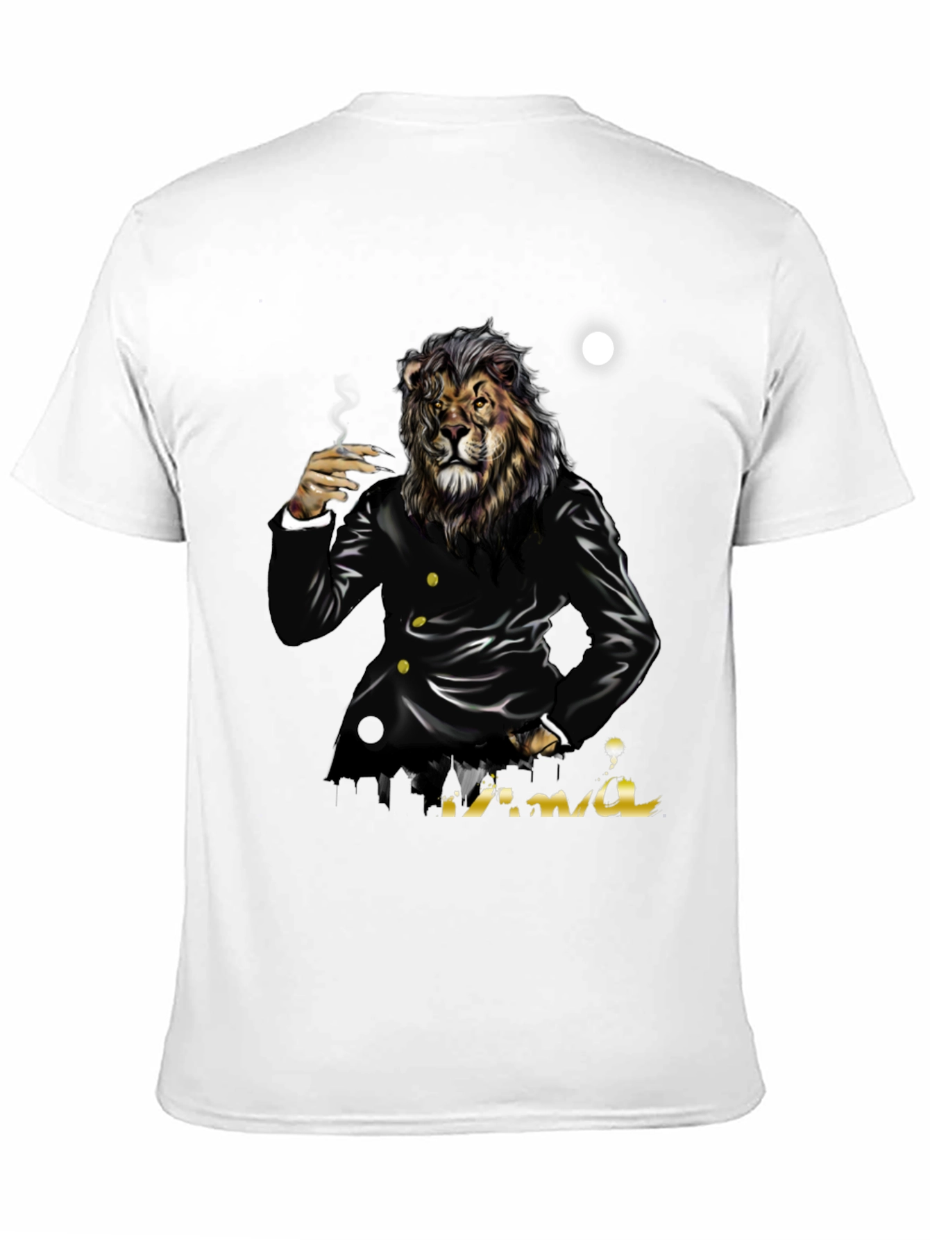 Camiseta Negra con Diseño de León Mafioso