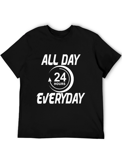 Camiseta Hombre Negro All Day Everyday 24 Hours